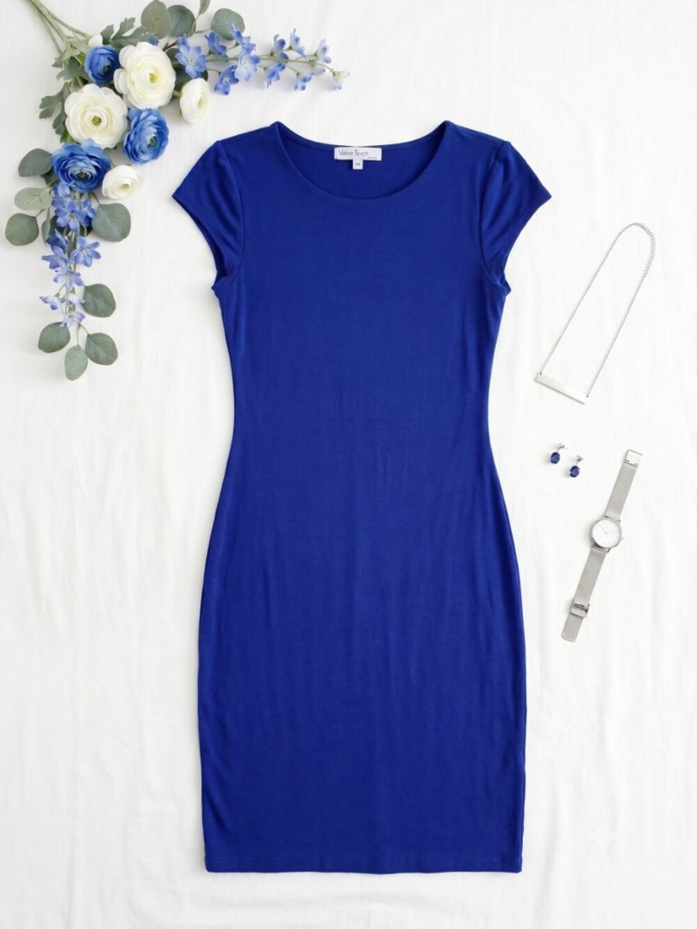 Velvet Torch Navy Midi Dress